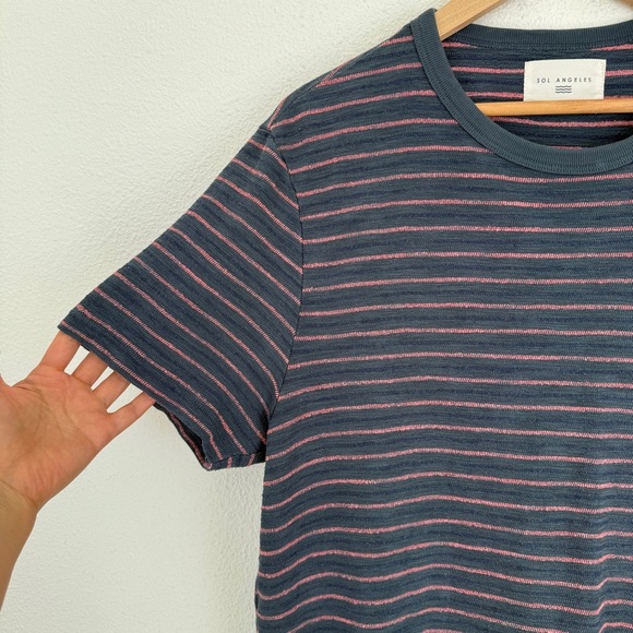 Sol Angeles Stripe Boucle Shirt Tee Large - Picture 3 of 7